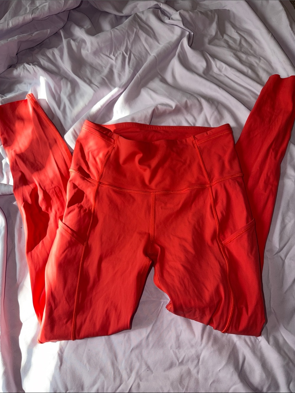 lululemon athletica women’s Coral-Red Athletic leggings